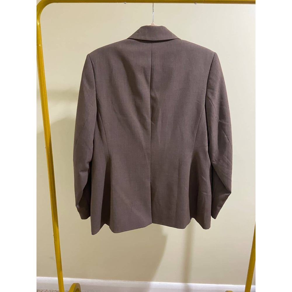 Calvin Klein Womens Brown‎ Single Button Tailored Blazer Jacket Size 14W - Picture 3 of 8